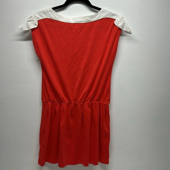Chloe Dress Midi Short Sleeve Elastic Waist Cotton Bow Red Kids Girls Size 14 - Picture 4 of 8